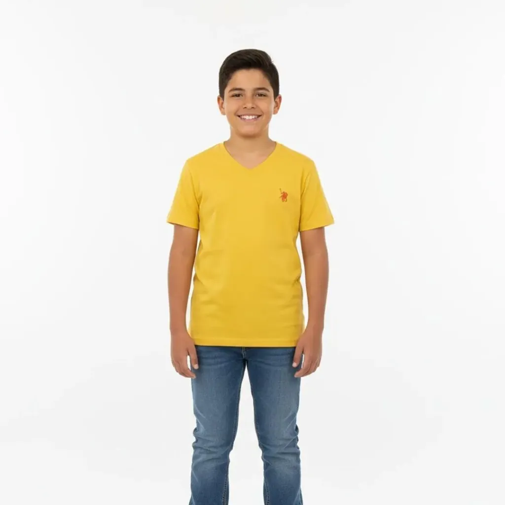 Playera de Algodón C/V con Bordado M15512 (10, Negro)