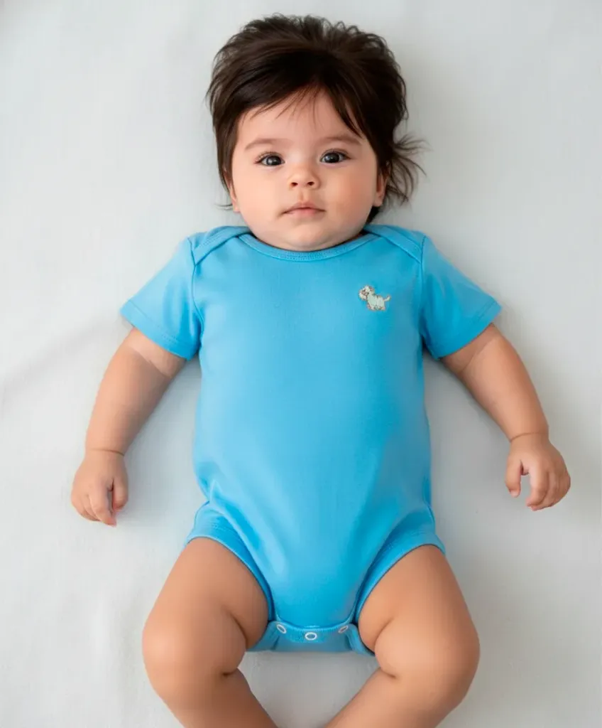 Pañalero Diseño Liso M/Manga Bordado M6251 (Bebo, 3/6 Meses)