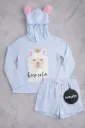 Pijama para Niñas Keep Calm Con Capucha y Orejitas Cómoda y Ligera M7132