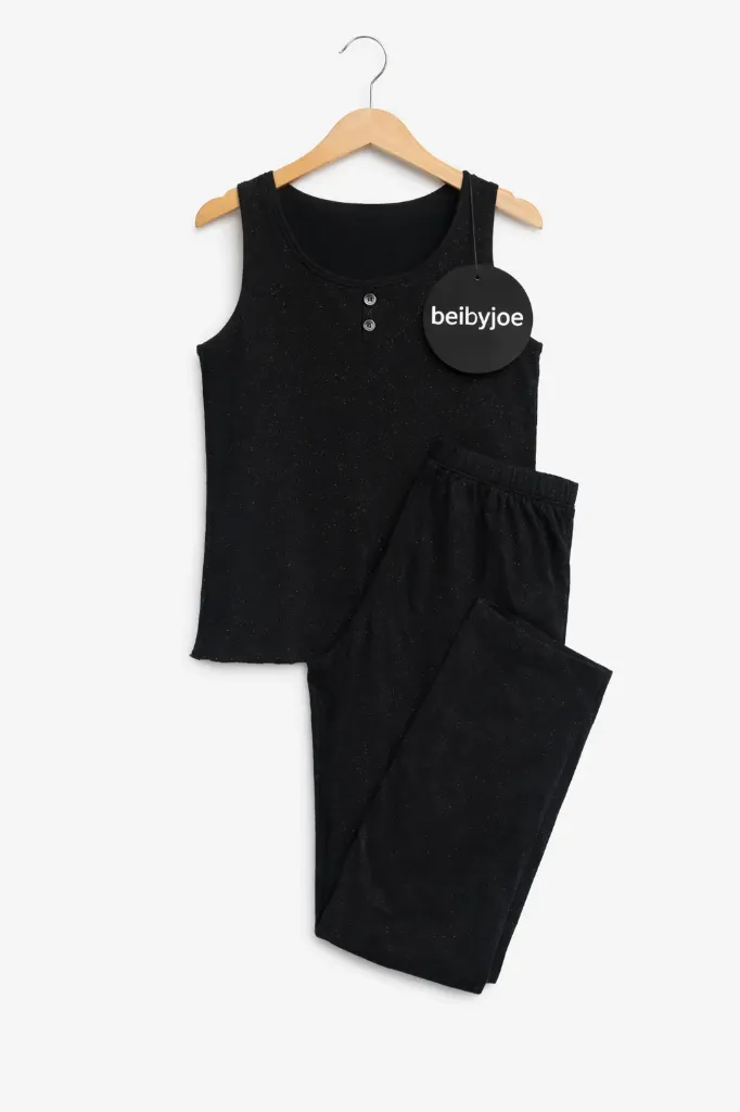 PIJAMA DAMA NEGRA M7142 CAM/PANTALON